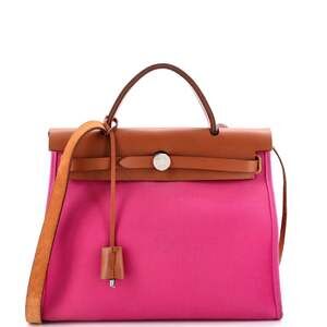 Hermes Herbag Zip Leather And Toile 31 #240936H24B